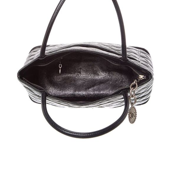 Chanel Black Quilted Caviar Leather Medallion Tote (Authentic Pre-Loved) - Picture 4 of 4